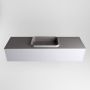 Mondiaz ERIN 150cm badmeubelset onderkast kleur Cale met 1 lade Wastafel RIDGE midden zonder kraangaten kleur Dark grey ERIN11711 - Thumbnail 4