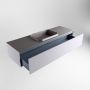 Mondiaz ERIN 150cm badmeubelset onderkast kleur Cale met 1 lade Wastafel RIDGE midden zonder kraangaten kleur Dark grey ERIN11711 - Thumbnail 5