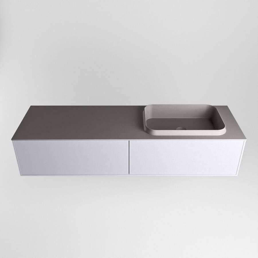 Mondiaz Erin badmeubel 150cm Cale Ridge wastafel Dark Grey Rechts met 1 kraangat