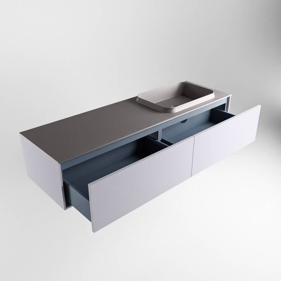 Mondiaz Erin badmeubel 150cm Cale Ridge wastafel Dark Grey Rechts met 1 kraangat
