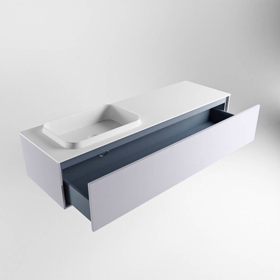 Mondiaz Erin badmeubel 150cm Cale Ridge wastafel Talc Links met 1 kraangat