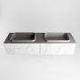 Mondiaz ERIN 150cm badmeubelset onderkast kleur carrara met 2 lades Wastafel RIDGE dubbel zonder kraangaten kleur Dark grey ERIN12235 - Thumbnail 4