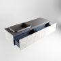 Mondiaz ERIN 150cm badmeubelset onderkast kleur carrara met 2 lades Wastafel RIDGE links 1 kraangat kleur Dark grey ERIN12236 - Thumbnail 5