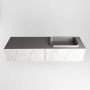 Mondiaz ERIN 150cm badmeubelset onderkast kleur carrara met 2 lades Wastafel RIDGE rechts zonder kraangaten kleur Dark grey ERIN12234 - Thumbnail 4