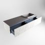 Mondiaz ERIN 150cm badmeubelset onderkast kleur carrara met 2 lades Wastafel RIDGE rechts zonder kraangaten kleur Dark grey ERIN12234 - Thumbnail 5