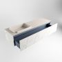 Mondiaz ERIN 150cm badmeubelset onderkast kleur carrara met 1 lade Wastafel RIDGE links zonder kraangaten kleur Linen ERIN12970 - Thumbnail 5
