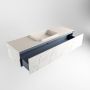 Mondiaz ERIN 150cm badmeubelset onderkast kleur carrara met 1 lade Wastafel RIDGE midden zonder kraangaten kleur Linen ERIN12969 - Thumbnail 5
