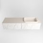 Mondiaz ERIN 150cm badmeubelset onderkast kleur carrara met 2 lades Wastafel RIDGE rechts 1 kraangat kleur Linen ERIN12985 - Thumbnail 4