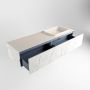 Mondiaz ERIN 150cm badmeubelset onderkast kleur carrara met 2 lades Wastafel RIDGE rechts 1 kraangat kleur Linen ERIN12985 - Thumbnail 5