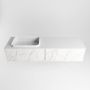 Mondiaz ERIN 150cm badmeubelset onderkast kleur carrara met 2 lades Wastafel RIDGE links zonder kraangaten kleur Talc ERIN10737 - Thumbnail 4