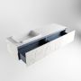 Mondiaz ERIN 150cm badmeubelset onderkast kleur carrara met 2 lades Wastafel RIDGE links zonder kraangaten kleur Talc ERIN10737 - Thumbnail 5