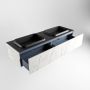 Mondiaz Badkamermeubelset Erin 150 cm met 2 Lades met RIDGE Wastafel Dubbel Urban met 2 kraangaten Greeploos Mat Carrara - Thumbnail 5
