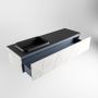 Mondiaz ERIN 150cm badmeubelset onderkast kleur carrara met 1 lade Wastafel RIDGE links 1 kraangat kleur Urban ERIN11478 - Thumbnail 5