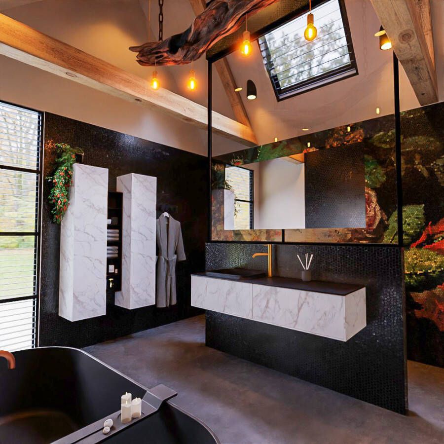 Mondiaz Erin badmeubel 150cm Cararra Ridge wastafel Urban Links met 1 kraangat