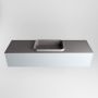 Mondiaz ERIN 150cm badmeubelset onderkast kleur Clay met 1 lade Wastafel RIDGE midden zonder kraangaten kleur Dark grey ERIN11643 - Thumbnail 4