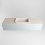 Mondiaz ERIN 150cm badmeubelset onderkast kleur Clay met 1 lade Wastafel RIDGE midden zonder kraangaten kleur Linen ERIN12391 - Thumbnail 4
