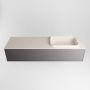 Mondiaz ERIN 150cm badmeubelset onderkast kleur Dark grey met 1 lade Wastafel RIDGE rechts zonder kraangaten kleur Linen ERIN12495 - Thumbnail 4