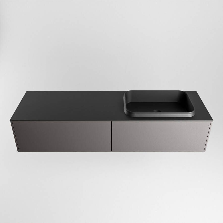 Mondiaz Erin badmeubel 150cm Dark Grey Ridge wastafel Urban Rechts met 1 kraangat