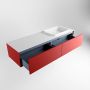 Mondiaz ERIN 150cm badmeubelset onderkast kleur Fire met 2 lades Wastafel RIDGE rechts zonder kraangaten kleur Talc ERIN10364 - Thumbnail 5