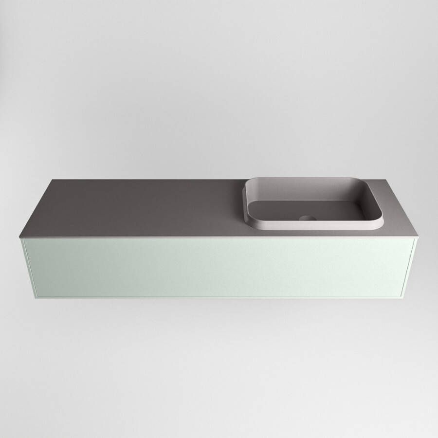 Mondiaz Erin badmeubel 150cm Greey Ridge wastafel Dark Grey Rechts zonder kraangat