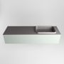 Mondiaz ERIN 150cm badmeubelset onderkast kleur Greey met 1 lade Wastafel RIDGE rechts zonder kraangaten kleur Dark grey ERIN11611 - Thumbnail 4