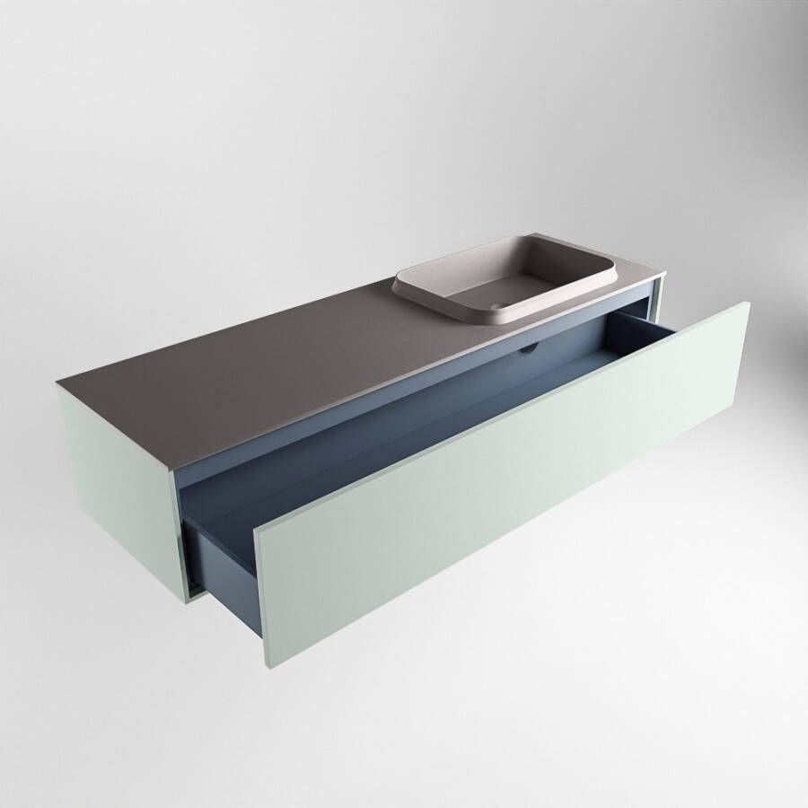 Mondiaz Erin badmeubel 150cm Greey Ridge wastafel Dark Grey Rechts zonder kraangat