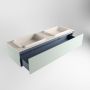 Mondiaz ERIN 150cm badmeubelset onderkast kleur Greey met 1 lade Wastafel RIDGE dubbel 2 kraangaten kleur Linen ERIN12364 - Thumbnail 5