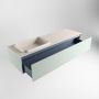 Mondiaz ERIN 150cm badmeubelset onderkast kleur Greey met 1 lade Wastafel RIDGE links zonder kraangaten kleur Linen ERIN12358 - Thumbnail 5