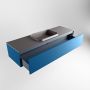 Mondiaz ERIN 150cm badmeubelset onderkast kleur Jeans met 1 lade Wastafel RIDGE midden zonder kraangaten kleur Dark grey ERIN11881 - Thumbnail 4