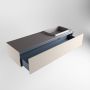 Mondiaz ERIN 150cm badmeubelset onderkast kleur Linen met 1 lade Wastafel RIDGE rechts 1 kraangat kleur Dark grey ERIN11581 - Thumbnail 5
