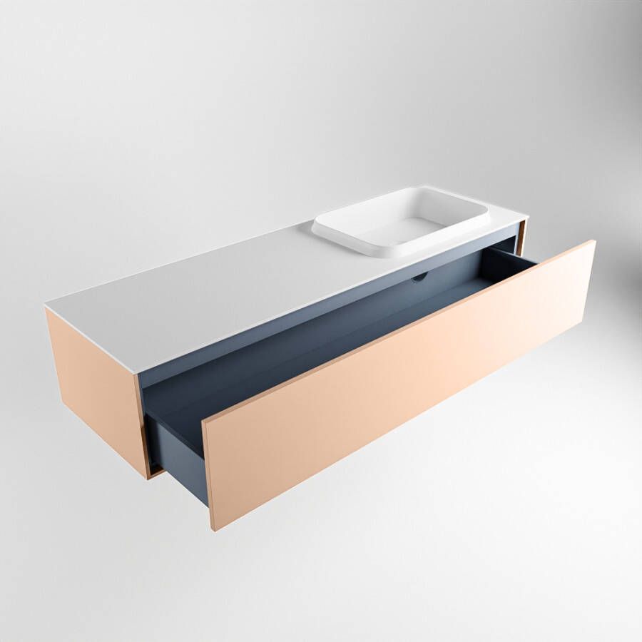 Mondiaz Erin badmeubel 150cm Rosee Ridge wastafel Talc Rechts zonder kraangat