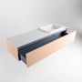 Mondiaz ERIN 150cm badmeubelset onderkast kleur Rosee met 1 lade Wastafel RIDGE rechts zonder kraangaten kleur Talc ERIN10489 - Thumbnail 4