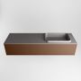 Mondiaz ERIN 150cm badmeubelset onderkast kleur Rust met 1 lade Wastafel RIDGE rechts 1 kraangat kleur Dark grey ERIN11819 - Thumbnail 4