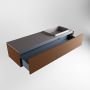 Mondiaz ERIN 150cm badmeubelset onderkast kleur Rust met 1 lade Wastafel RIDGE rechts 1 kraangat kleur Dark grey ERIN11819 - Thumbnail 5
