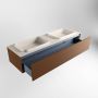 Mondiaz ERIN 150cm badmeubelset onderkast kleur Rust met 1 lade Wastafel RIDGE dubbel 2 kraangaten kleur Linen ERIN12568 - Thumbnail 6
