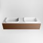 Mondiaz ERIN 150cm badmeubelset onderkast kleur Rust met 1 lade Wastafel RIDGE dubbel 2 kraangaten kleur Talc ERIN10324 - Thumbnail 5