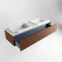 Mondiaz ERIN 150cm badmeubelset onderkast kleur Rust met 1 lade Wastafel RIDGE dubbel 2 kraangaten kleur Talc ERIN10324 - Thumbnail 6