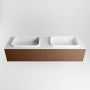 Mondiaz ERIN 150cm badmeubelset onderkast kleur Rust met 2 lades Wastafel RIDGE dubbel 2 kraangaten kleur Talc ERIN10334 - Thumbnail 4