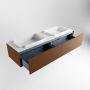 Mondiaz ERIN 150cm badmeubelset onderkast kleur Rust met 2 lades Wastafel RIDGE dubbel 2 kraangaten kleur Talc ERIN10334 - Thumbnail 5