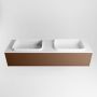 Mondiaz ERIN 150cm badmeubelset onderkast kleur Rust met 1 lade Wastafel RIDGE dubbel zonder kraangaten kleur Talc ERIN10320 - Thumbnail 4