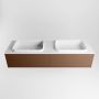 Mondiaz ERIN 150cm badmeubelset onderkast kleur Rust met 2 lades Wastafel RIDGE dubbel zonder kraangaten kleur Talc ERIN10331 - Thumbnail 4