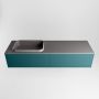 Mondiaz ERIN 150cm badmeubelset onderkast kleur Smag met 2 lades Wastafel RIDGE links zonder kraangaten kleur Dark grey ERIN11961 - Thumbnail 4