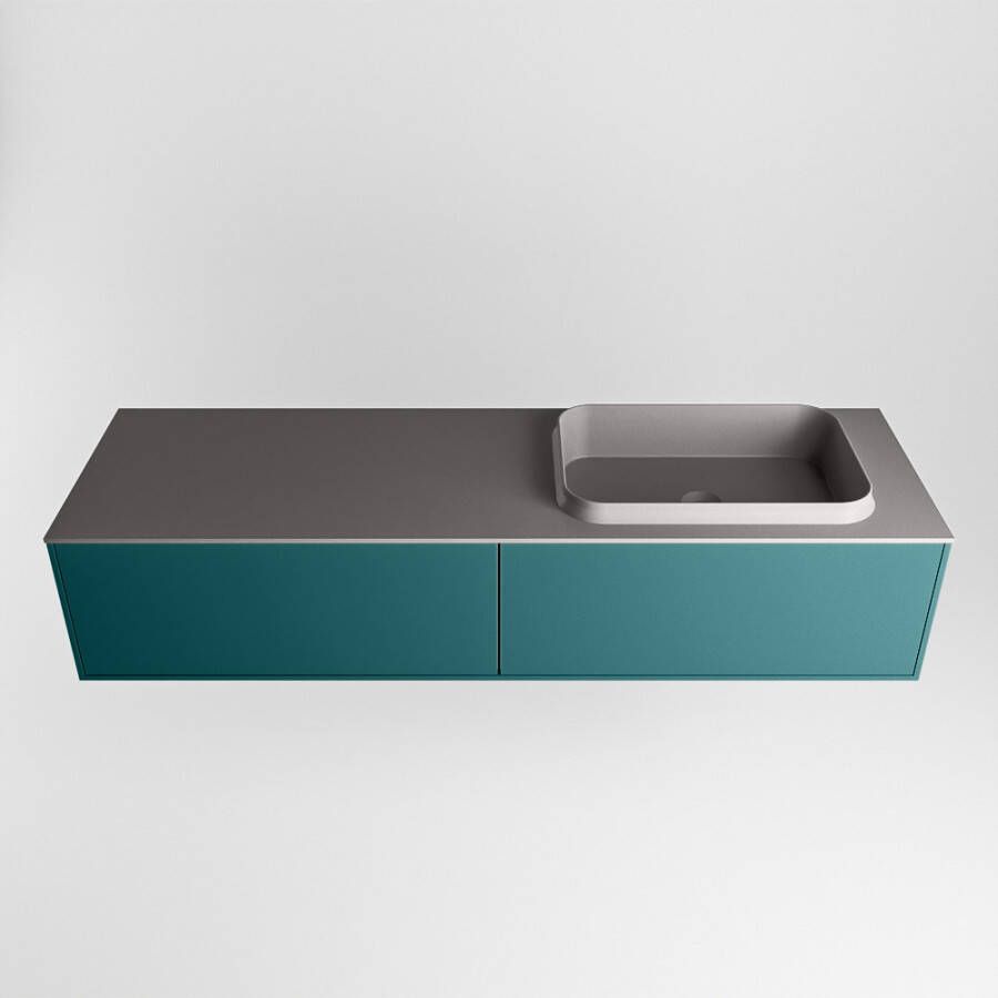 Mondiaz Erin badmeubel 150cm Smag Ridge wastafel Dark Grey Rechts met 1 kraangat