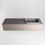 Mondiaz ERIN 150cm badmeubelset onderkast kleur Smoke met 2 lades Wastafel RIDGE rechts 1 kraangat kleur Dark grey ERIN11693 - Thumbnail 4