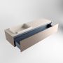 Mondiaz ERIN 150cm badmeubelset onderkast kleur Smoke met 1 lade Wastafel RIDGE links zonder kraangaten kleur Linen ERIN12426 - Thumbnail 4