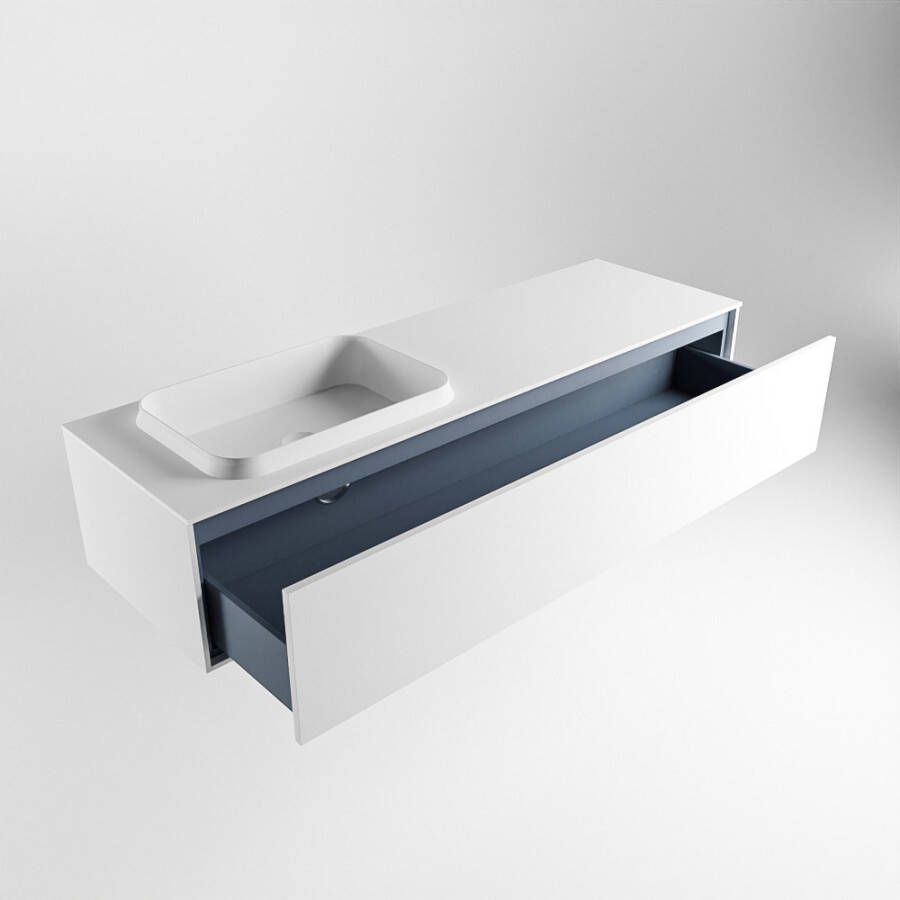 Mondiaz Erin badmeubel 150cm Talc Ridge wastafel Talc Links met 1 kraangat