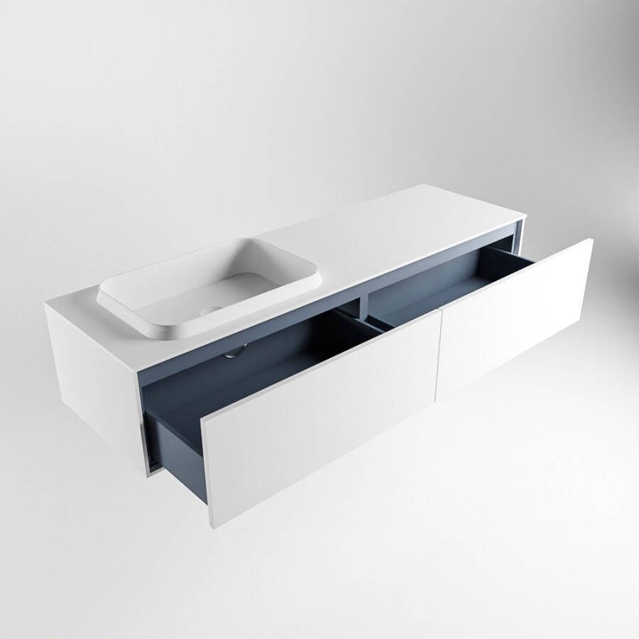 Mondiaz Erin badmeubel 150cm Talc Ridge wastafel Talc Links met 1 kraangat