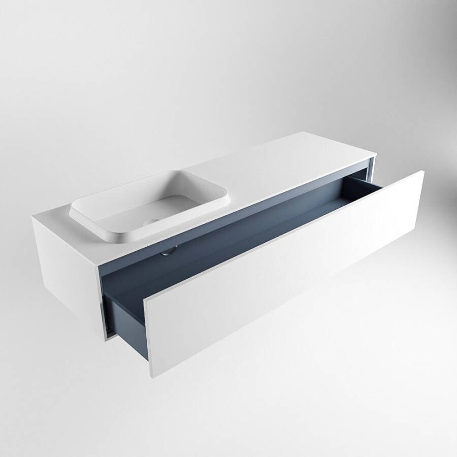 Mondiaz Erin badmeubel 150cm Talc Ridge wastafel Talc Links zonder kraangat