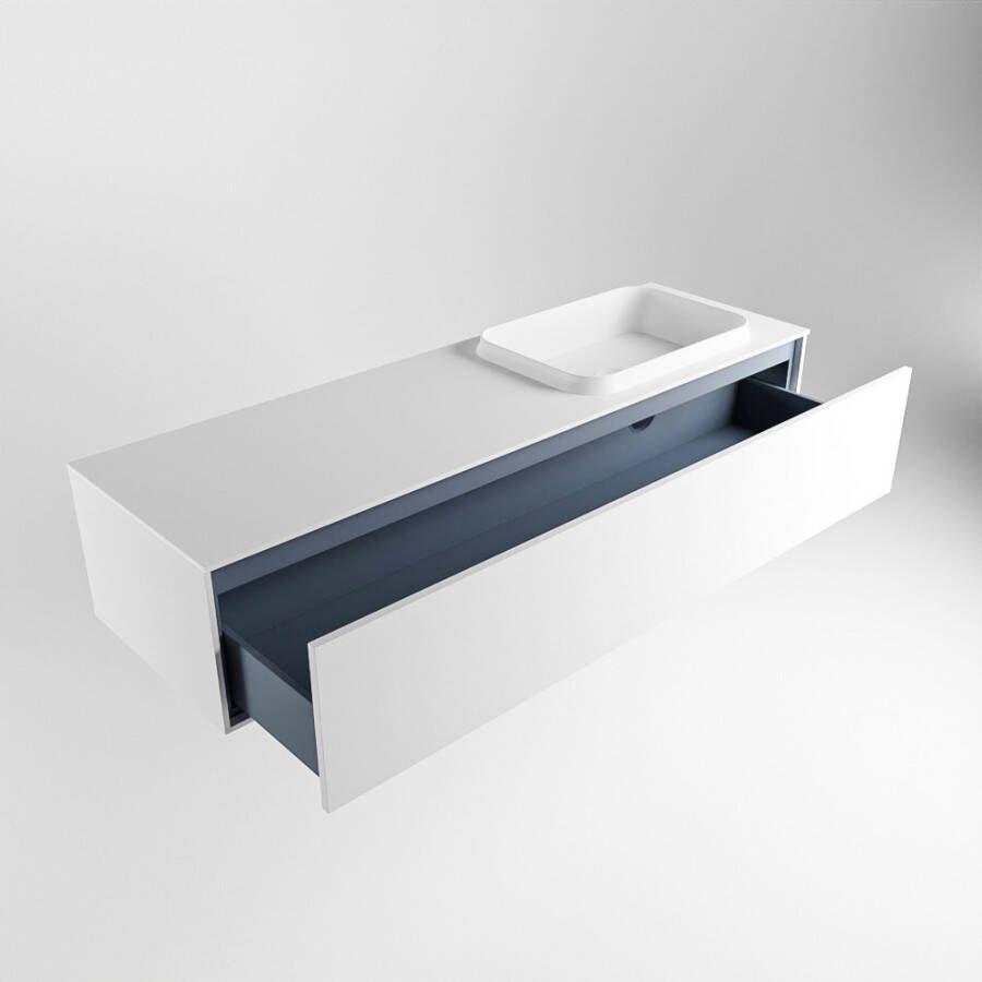 Mondiaz Erin badmeubel 150cm Talc Ridge wastafel Talc Rechts met 1 kraangat