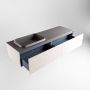 Mondiaz ERIN 150cm badmeubelset onderkast kleur Underlayment met 2 lades Wastafel RIDGE links zonder kraangaten kleur Dark grey ERIN12165 - Thumbnail 5